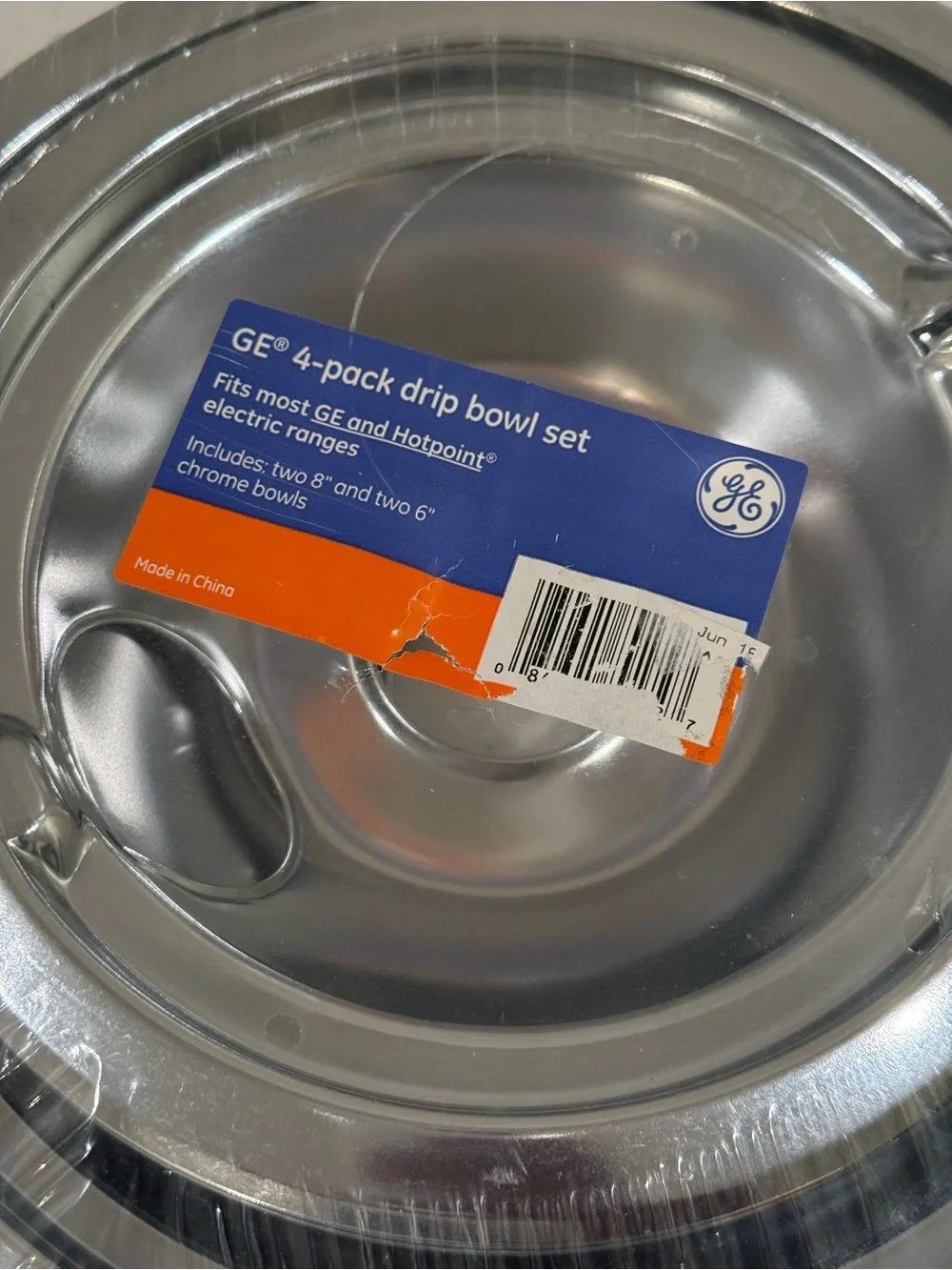NEW GE 4-Piece Stainless Steel Drip Bowl Set